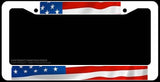 USA American Flag Vintage Style White License Plate Frame - OwnTheAvenue