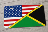 USA Jamaica Jamaican American Flag Motorcycle Metal License Plate