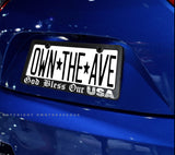 God Bless USA America Pro American Flag Patriot White Art License Plate Frame - OwnTheAvenue