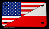 USA American Poland Polish World Country Flag Motorcycle Metal License Plate - OwnTheAvenue