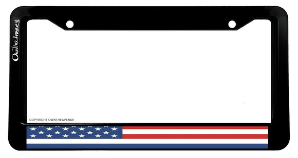 USA American Flag With Blue Support Police License Plate Frame Model-103 - OwnTheAvenue