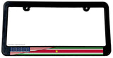 Suriname USA American Flag Slim Black License Plate Frame - OwnTheAvenue