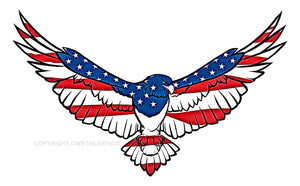 Bald Eagle Wings Open USA American Flag V3 Car Truck Sticker Decal 4"
