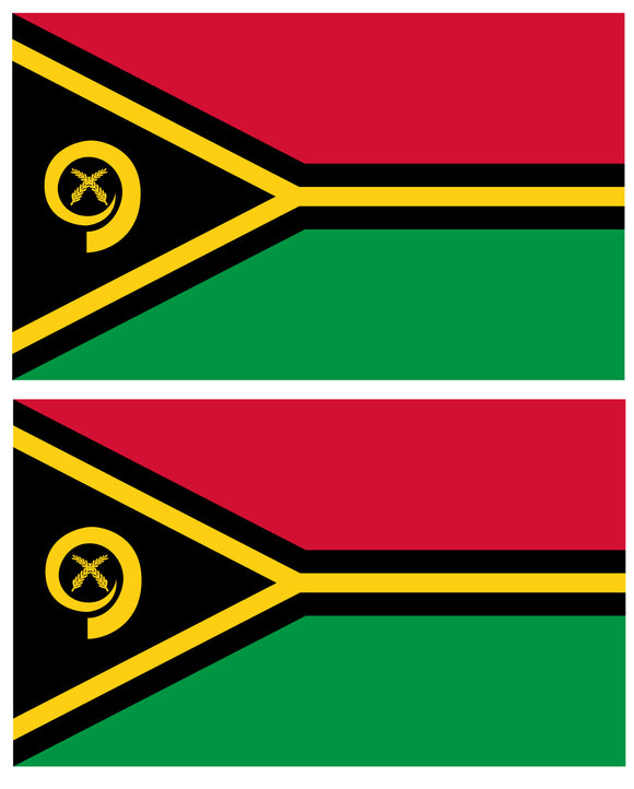 2Pcs Vanuatu World Country Flags Vinyl Sticker Decals 3.5