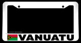 Vanuatu World Country Flag White License Plate Frame - OwnTheAvenue