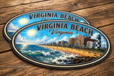 x2 Virginia Beach Souvenir Car Truck Bumper Vinyl Sticker Decals 4"