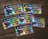 x6 Warning Video Surveillance Alarm Security Camera Holographic Sticker Decals