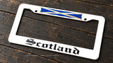Scotland Scottish Flag Car Truck Auto White Plastic License Plate Frame