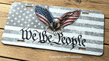 We The People USA American Flag Bald Eagle Metal License Plate - OwnTheAvenue