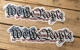 x2 We The People USA American Flag Rustic Style V01 Sticker Decals 4.5" - OwnTheAvenue