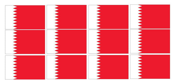 x12 Bahrain World Country Flags Sticker Decal Pack Lot - 2