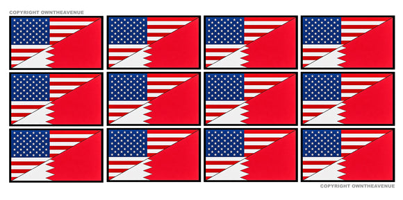 x12 Bahrain USA American World Country Flags Sticker Decal Pack Lot - 2