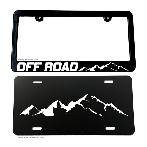 2 Pack - Off Road Mountains Nature Hiking Camping Slim License Plates - OwnTheAvenue
