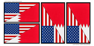 x4 Bahrain USA American World Country Flags Sticker Decal Pack Lot - 2"&4" Inches