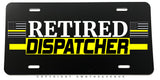 Retired Support Dispatchers Yellow Colored Line Flag Auto License Plate - OwnTheAvenue