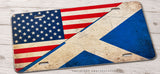 Scotland Scottish USA American Flag Rustic Style Auto Metal License Plate