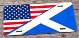 Scotland Scottish USA American Flag Car Truck SUV Auto Metal License Plate