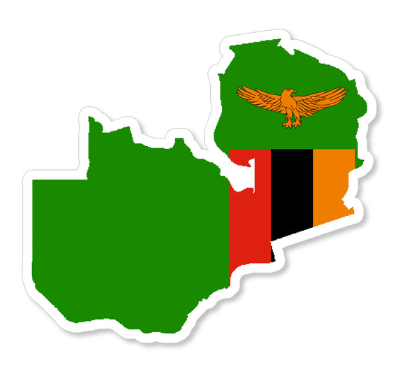 Zambia Zambian Map Flag Car Truck Window Bumper Laptop Vinyl Sticker Decals 4