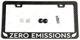 Zero Emissions Racing Style EV Carbon Fiber License Plate Frame - OwnTheAvenue