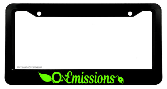 Zero Emissions Electric Car Vehicle EV Clean Energy V01 License Plate Frame - OwnTheAvenue
