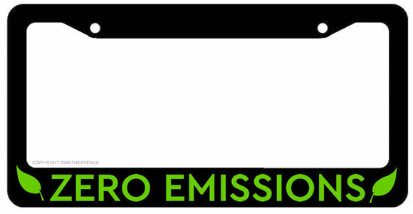 Zero Emissions Electric Car Vehicle EV Green Clean Energy License Plate Frame