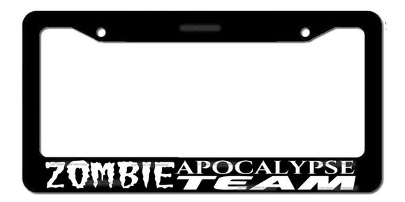 Zombie Apocalypse Team Zombies Funny License Plate Frame