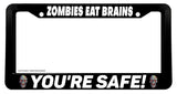 Zombies Eat Brains Horror Funny Living Zombie Dead Car License Plate Frame