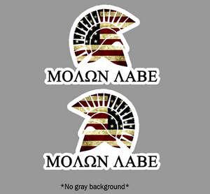 x2 Molon Labe Sticker Decal Greek Come and take them 300 L+R (Molon4"L+R) - OwnTheAvenue