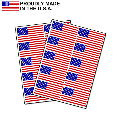 Pack of 20 American Flag Decal USA Sticker Made in USA 2.5