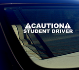 Caution Student Driver Decal Sticker 8" JDM Funny Die-Cut WHITE No Background - OwnTheAvenue