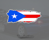 Puerto Rico Country Flag sticker decal Outline 5" - PR