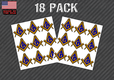 18 Pack Masonic Compass Sticker Decal - 1