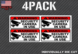 4 pack LARGE Warning Video Surveillance Security Sticker Decal - Burglar Alarm - OwnTheAvenue