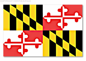Maryland State Flag MD Car Truck Window Bumper Cup Cooler Vinyl Decal Sticker 4"