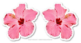 Hawaiian Hibiscus Flower Sticker Car Window Truck Vinyl Decal 3.5" 2 PACK LTPINK - OwnTheAvenue