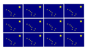 Alaska State Flags AK Vinyl Stickers 2" Inches - Pack of 12 - OwnTheAvenue