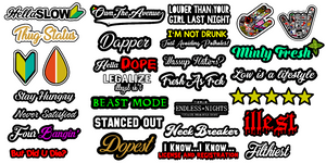JDM 29 Car Sticker Decal Pack Lot Low Funny Boost Racing (MegaTS)