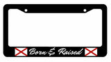 Alabama AL Flag Born And Raised AL License Plate Frame - OwnTheAvenue