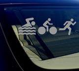 Triathlon Swimming Biking Running Sticker Decal 8" CHOOSE COLOR - OwnTheAvenue