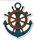 Ship Wheel Anchor Sticker Vinyl Decal Sailboat Nautical Boat Ocean Sailing Car - OwnTheAvenue