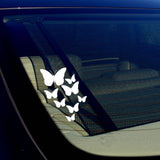 Butterflies Butterfly Flying Truck Window Bumper Sticker Decals White Vinyl 7.5"