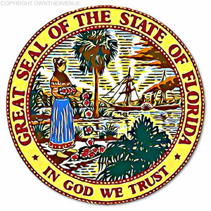 Florida State Seal State Southeastern South Car Truck Cup Vinyl Decal Sticker V01 - OwnTheAvenue