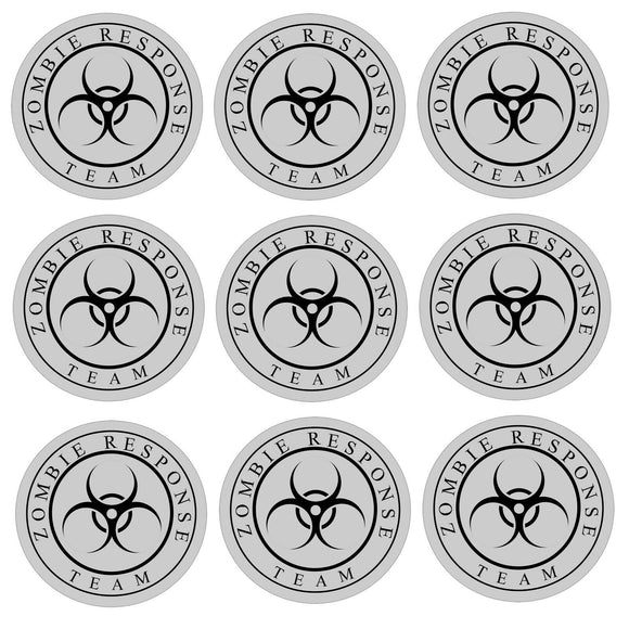 9 Pack Zombie Outbreak Response Team Zombies Apocalypse Funny Stickers Decals 3