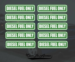 100x Diesel Fuel Only sticker decal tank fuel door set pack lot 3" each - OwnTheAvenue