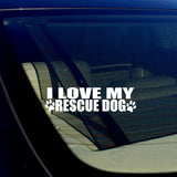 I Love My Rescue Dog Puppy Vinyl Decal Sticker 7.5" Inches Long - OwnTheAvenue