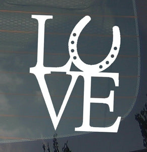 Love Horseshoe Horse Back Riding Lovers Outdoors Vinyl Decal Sticker 4" Inch - OwnTheAvenue