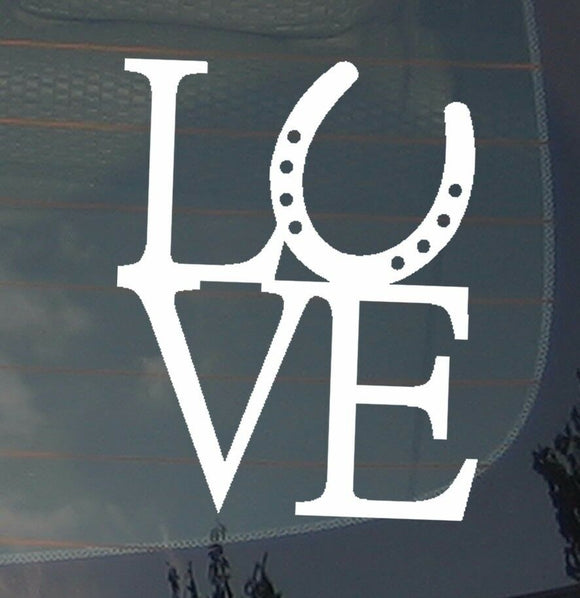 Love Horseshoe Horse Back Riding Lovers Outdoors Vinyl Decal Sticker 4