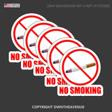 No Smoking Store Shop Mall Retail Business Vinyl Sticker Decal 5 Pack