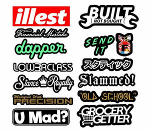 JDM 14 Car Sticker Decal Mega Pack Lot Tuner Low Funny Boost Drift Race Type2MWP - OwnTheAvenue