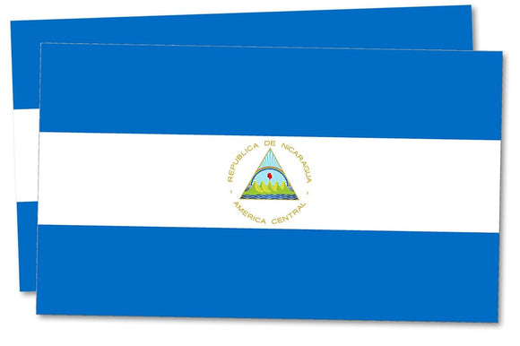 x2 Nicaraguan Flag Nicaragua NIC NI Truck Car Bumper Window Vinyl Sticker Decals